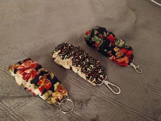Handmade Fabric Scrunchie Keychain $5 Each 