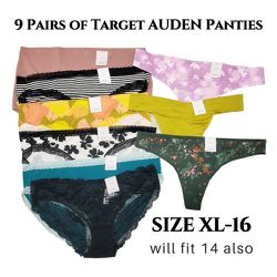 9 Pairs of AUDEN panties from Target. New with Tags. Size XL-16