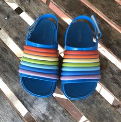 Mini Melissa rainbow slide sandals toddler size 9