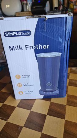 SIMPLETASTE Milk Frother, 4-in-1 Electric Automatic Milk Steamer