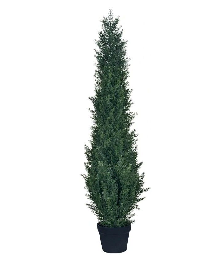 4ft Artificial Cedar Topiary Trees - Fake Boxwood Topiary Cypress Trees Potted Plants, Artificial Plants Shrubs for Home Indoor Outdoor Garden Porch D