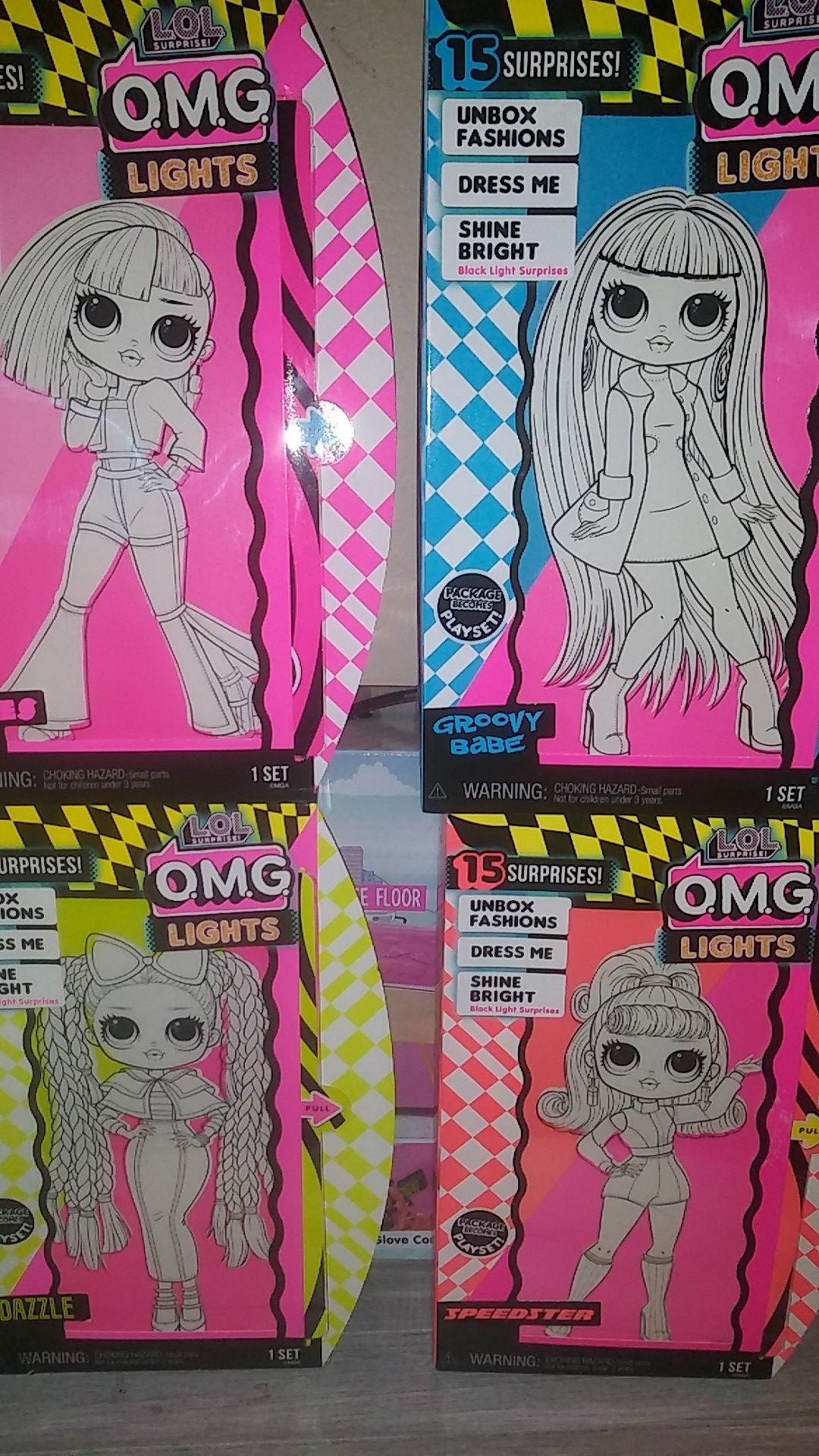 4 New lol Omg Lights dolls