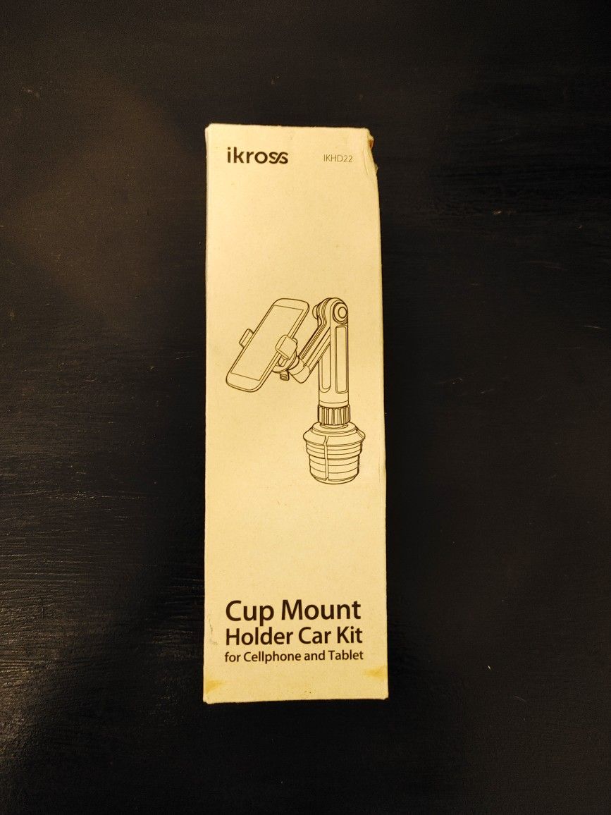 iKross 2 in 1 Tablet and Cellphone Adjustable Swing Extended Cup Mount Holder Car Kit for iPad iPhone Samsung Tablet Smartphone