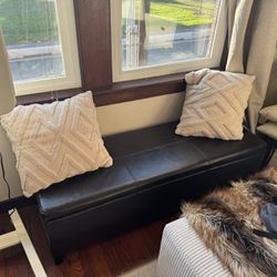 Beautiful Leather Rectangle Ottoman With Storage 