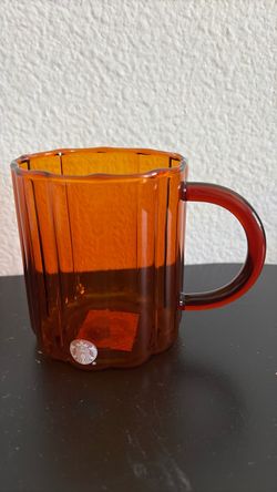 Starbucks  2026 Pumpkin PSL Scallop Glass Mug Cup 14 oz