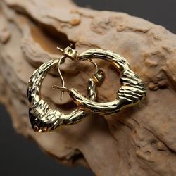 ✨Beautiful 14k Gold Eatched Earrings Set✨👌