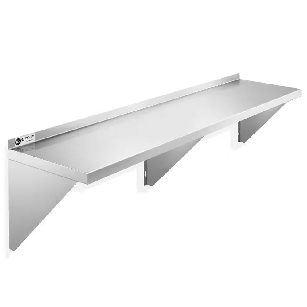 60 in. W x 14 in. D Stainless Steel Wall Mounted Shelf, Restaurant, Kitchen, Laundry, NSF Certified Garage Wall Shelf