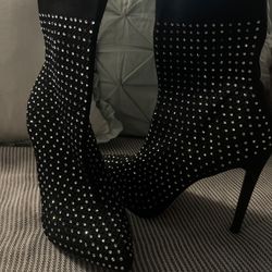 Black Heels With Rhinestones