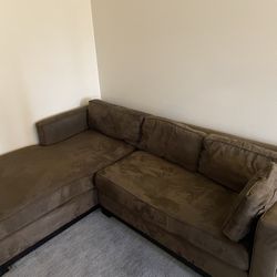 Brown Microfiber Sectional/Chaise Sofa 
