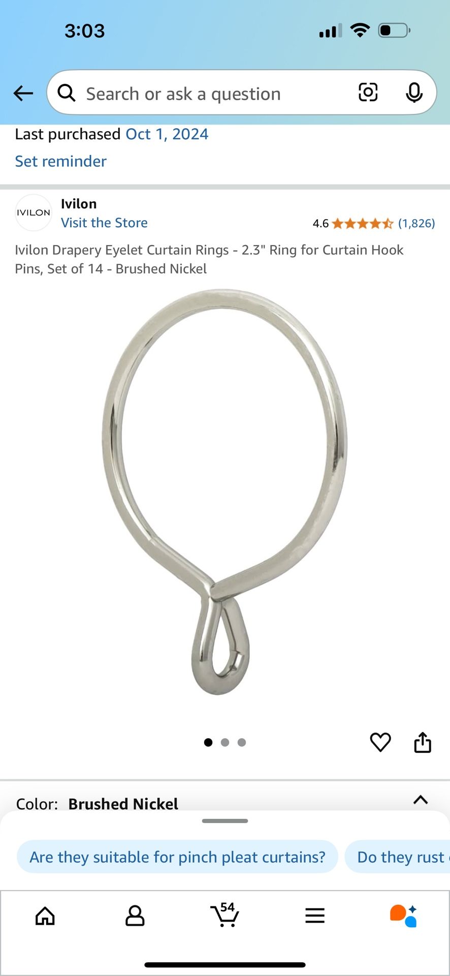 Drapery Eyelet Curtain Rings