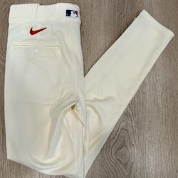 MLB Gamers St. Louis Cardinals Baseball Pants Nike Professional Baseball Pants Game Used Cream Color Red Piping Men Sizes Waist 34, 36, 38