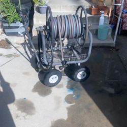 Cart With Hose Reel And Adjustable Hose Nozzle 400ft Hose