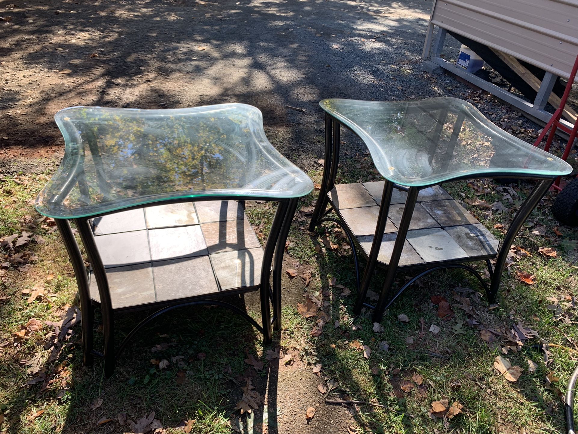 Metal Glass End Tables