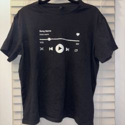 SHEIN Music Graphic Black Tee Size 1XL