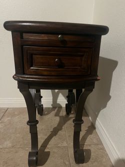 Southwestern Wood & Real Stone End Table