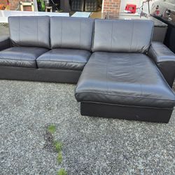 Ikea Kivik Leather Sectional 