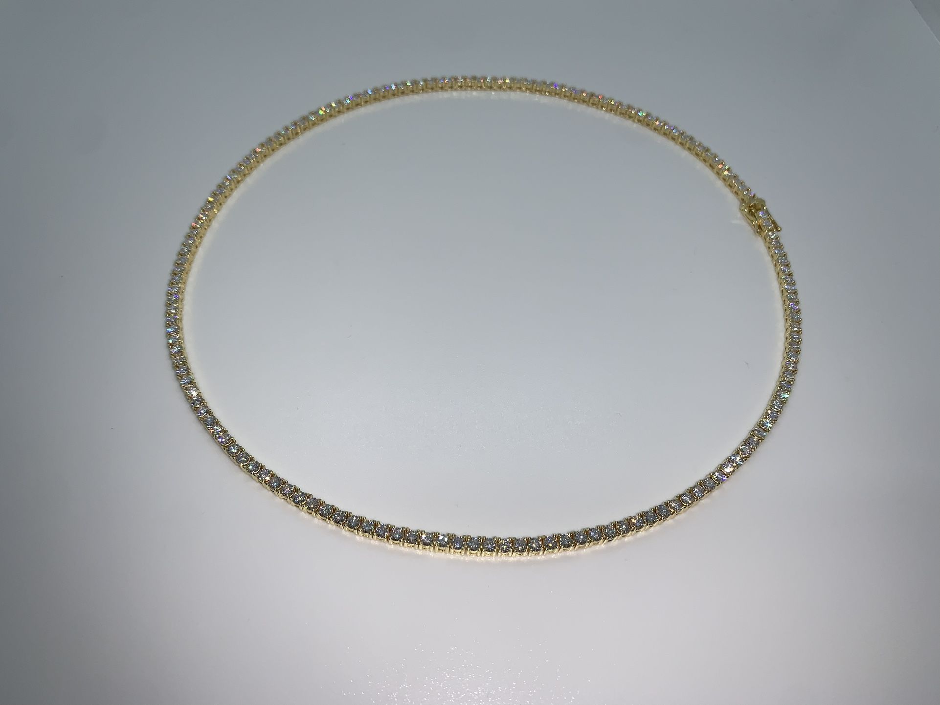 3mm Flawless Moissanite SOLID 925 Sterling Silver Tennis Chain 18” 20” GRA Certificate 18k Gold Plated Men’s Women’s (Passes Diamond Tester)