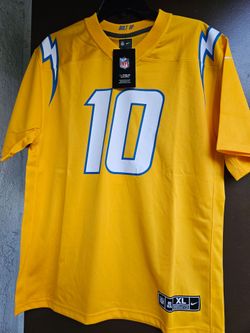 BRAND NEW WITH TAGS NIKE LOS ANGELES CHARGERS GOLD JUSTIN HERBERT #10 JERSEY SZ LARGE & XL