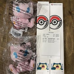 Pokemon Mew Plush + Snorlax Play Mat