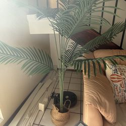 MOSADE Artificial Areca Palm Tree 6 Feet Fake Tropical Palm Plant and Handmade Seagrass Basket,