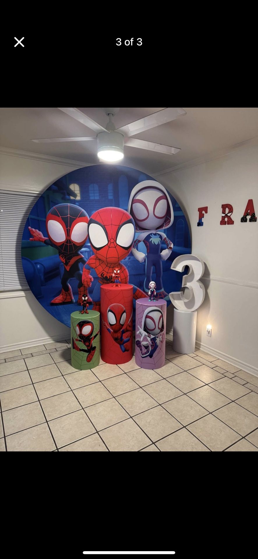 Spidey And Friends Backdrop/ Fabric Only Cylinders Not Included