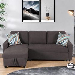 Sofa Bed w/Storage and 2 Accent Pillows
