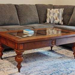 Coffee Table & (2)Two End Tables with Tempered Glass 