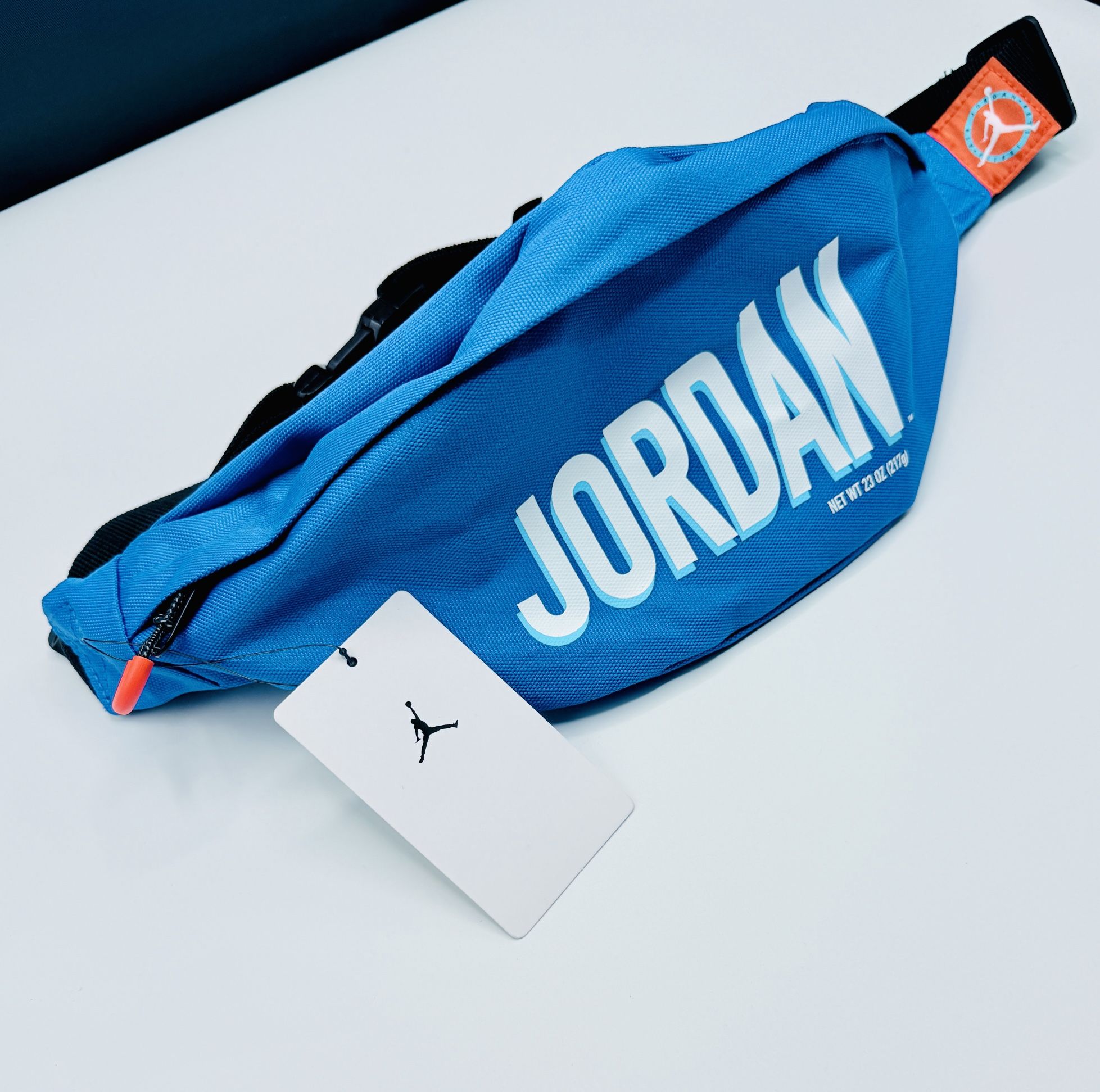 NIKE AIR JORDAN MVP FLIGHT MEN'S FANNYPACK AUTHENTIC BLUE WHEATIES 9A0738-U89
