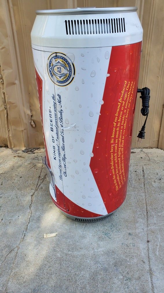 BUDWEISER REFRIGERATOR BEER CAN DISPENSER FRIDGE MAN CAVE COOLER