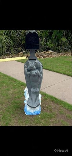 Solid concrete manatee mailbox/ free delivery and installation
