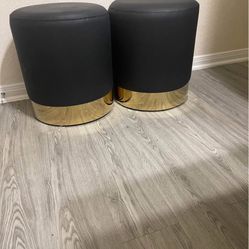 2 New black Ottoman Stools 