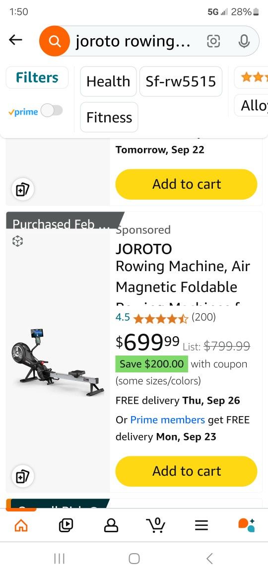 Joroto Rowing Machine 