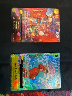 One piece secret rare Nami and Luffy