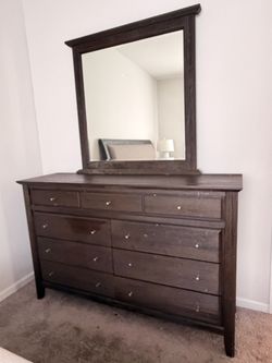 Dresser, night stand, chest, king bedroom, lamp