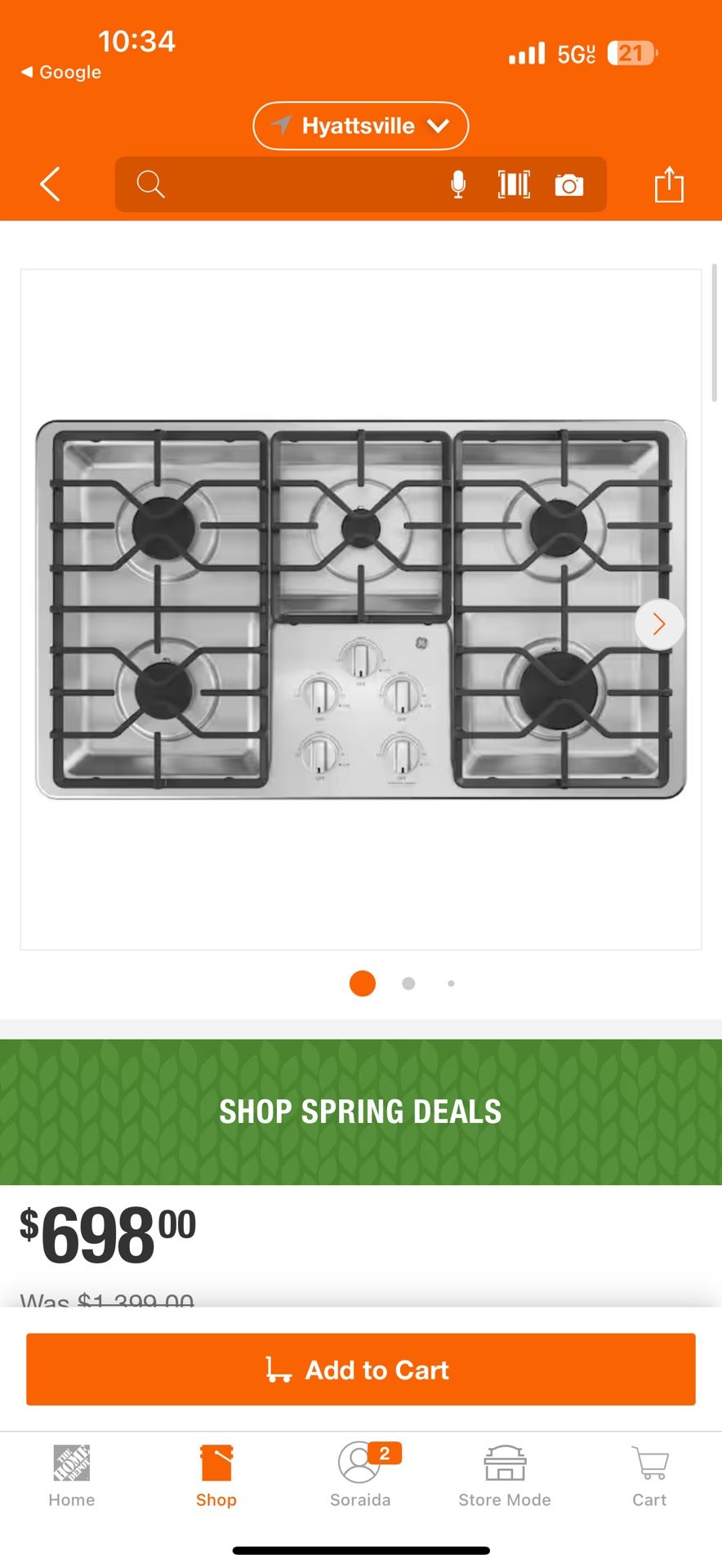 new gas stove, never used