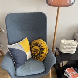 IKEA VEDBO (High Back Armchair) (Gunnared Blue)