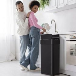 80L / 21 Gal Automatic Motion Sensor Trash Can – Black Stainless Steel