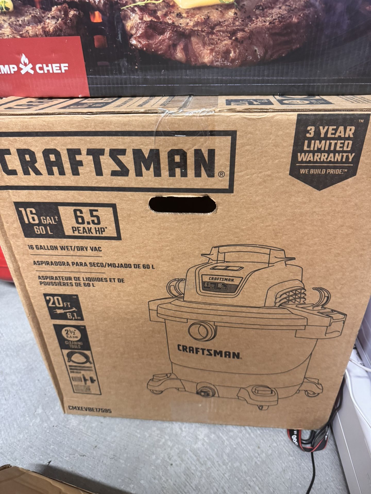 Craftsman 16 gal Corded Wet/Dry Vacuum 12 amps 120 V 6.5 HP