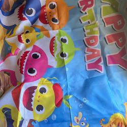 Baby Shark Backdrop Lona 
