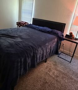 Queen bed with newer mattress