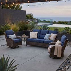 6-in deep seating cushions high quality luxury patio set with patio swivel rocking chairs patio furniture brand new in the box hawthorn brand  🆕☑️