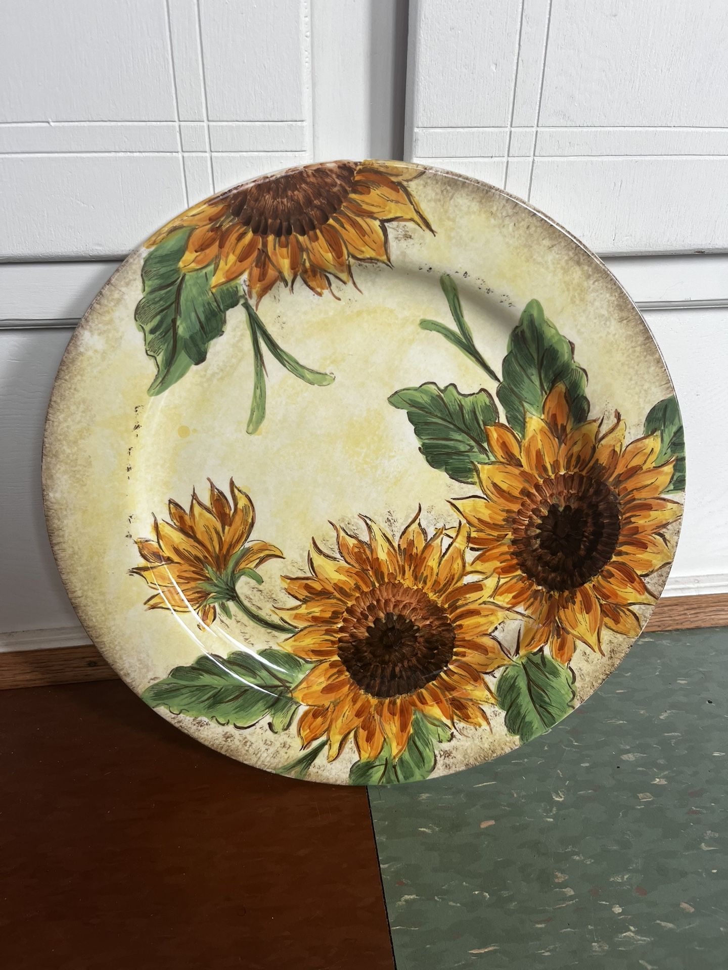 Maxcera Tuscan Sunflower Hand Painted Plate