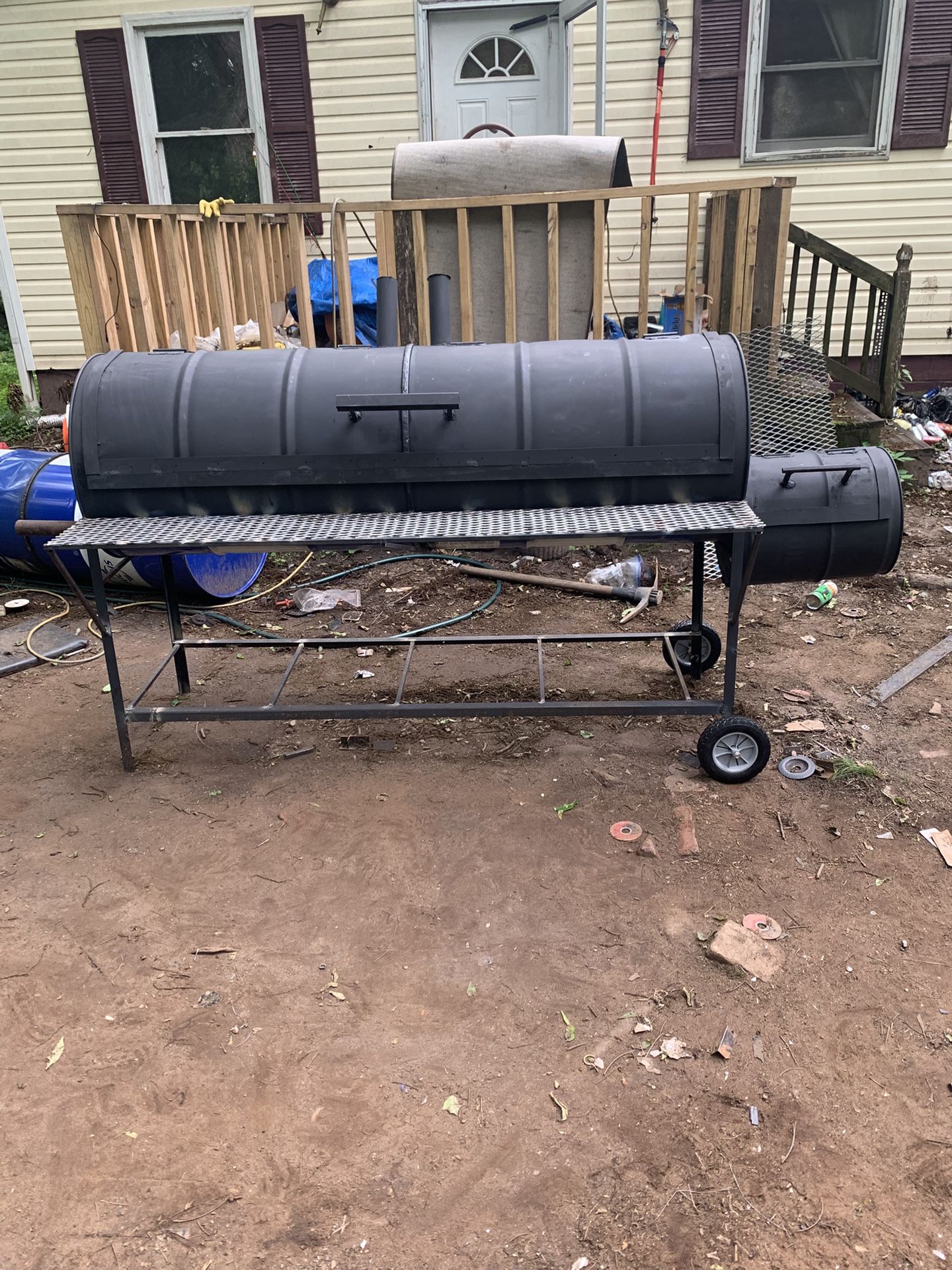 Double Barrel & Rack Offset Smoker