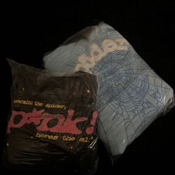 Sp5der P*NK Hoodie And SP5DER Web Hoodie in 'Sky Blue'