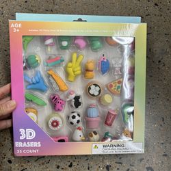 NWT 35pcs 3D erasers set
