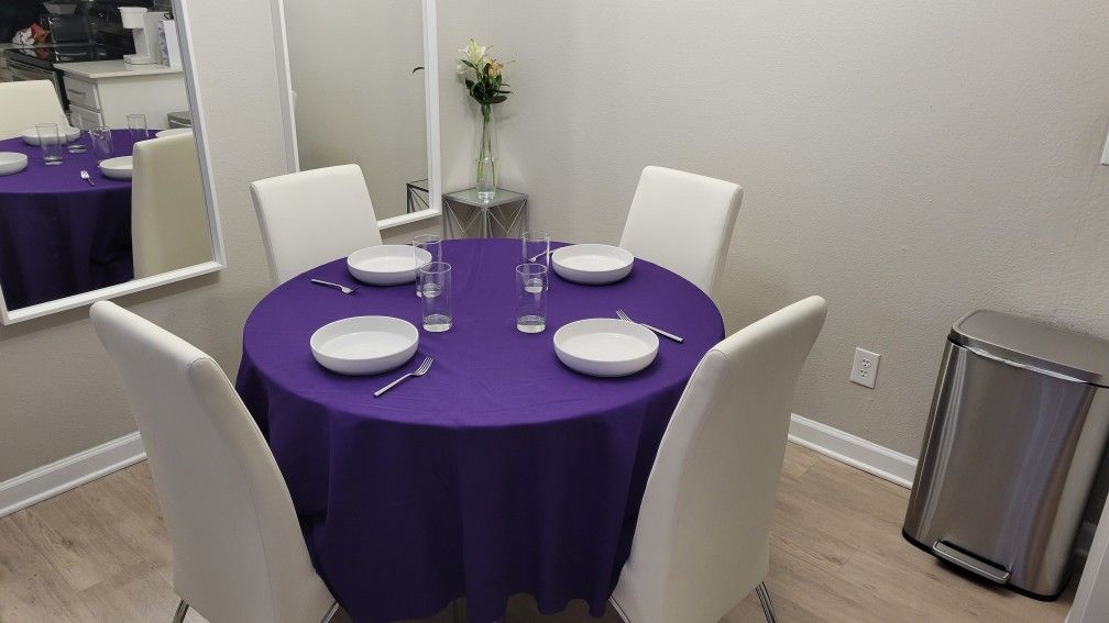 Purple Table Clothes. 