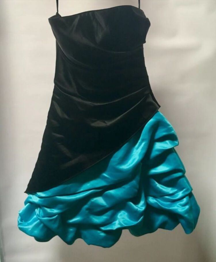 Teal/Black Prom Dress