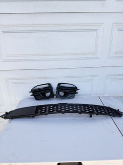 OEM Q50 Front Sport Bumper/Fascia Lower Grille W/Front Driver and Passenger Side Fog Light Bezel Set 14-17