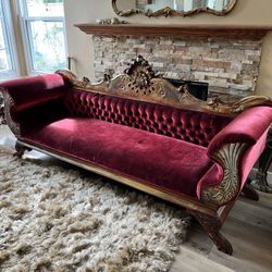 Red Velvet Couch 