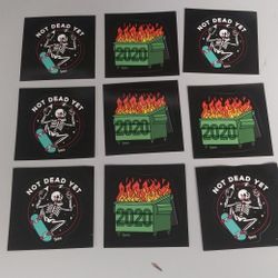2020 skateboard skeleton sticker lot of 9